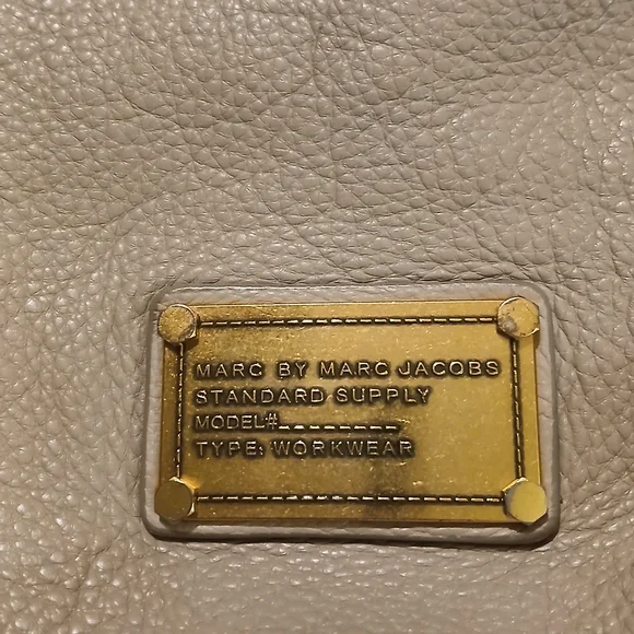 ✨ Marc by Marc Jacobs Classic Q Workwear Leather Satchel Tote Bag Beige Cream - Picture 5 of 16